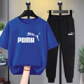 Modern Chic All-Season Minimalist Summer 2-Piece Boys' Pants Suit, Ages 3-14 | Color: Blue | Image 1