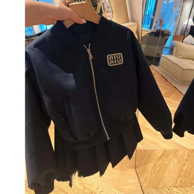Modern Chic All-Season Casual Sporty Autumn 2-Piece Girls' Dress Suit, Ages 2-14 | Color: Navy | Image 2