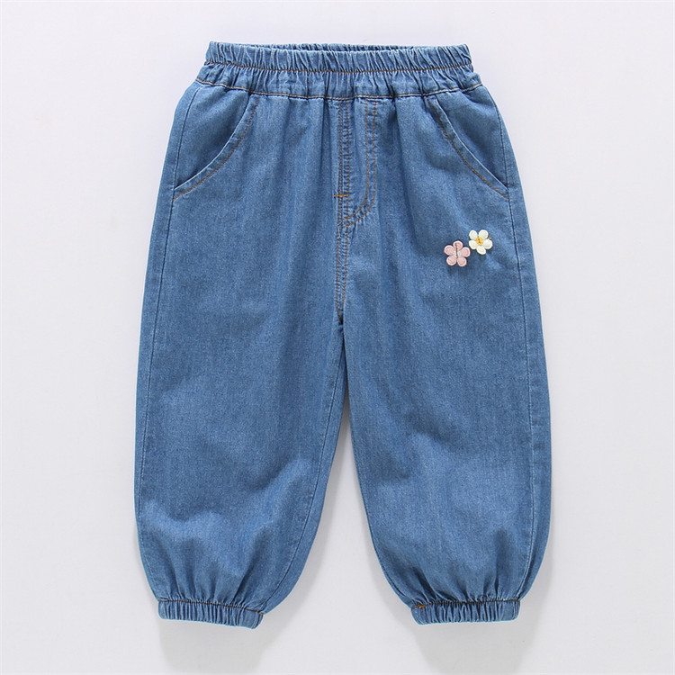 Minimalist Autumn Girls' Jeans, Ages 2-9 | Color: Deep Blue | Image 1
