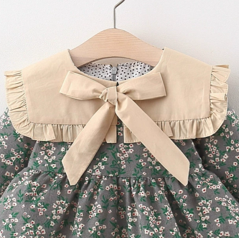 Sweet & Cute Autumn Baby Girls' Dress, Ages 9-24 Months | Color: Grey | Image 2