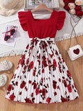Sweet & Cute Summer Girls' A-Line Dress, Ages 8-12 | Color: Red | Image 1