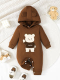 Casual Sporty Autumn Baby Boys' Jumpsuit, Ages 0-12 Months | Color: Brown | Image 1