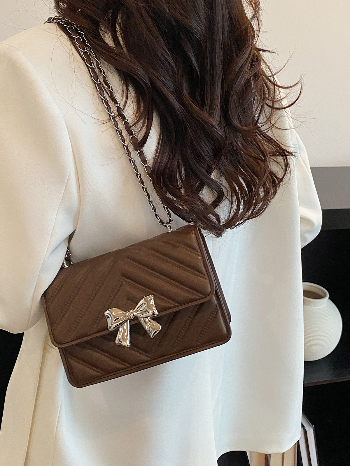 Modern Chic All-Season PU/Artificial Leather/Microfiber Leather Women's Crossbody Bags Other Bags | Color: Coffee | Image 3