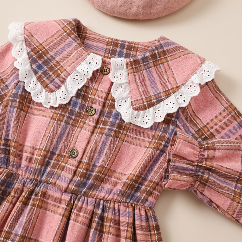 Sweet & Cute Autumn Girls' Shirt Dress, Ages 4-11 | Color: Pink | Image 2
