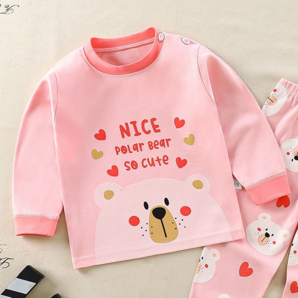 Minimalist Autumn 2-Piece Unisex Baby Pajama Set, Ages 6-24 Months | Color: Pink | Image 2