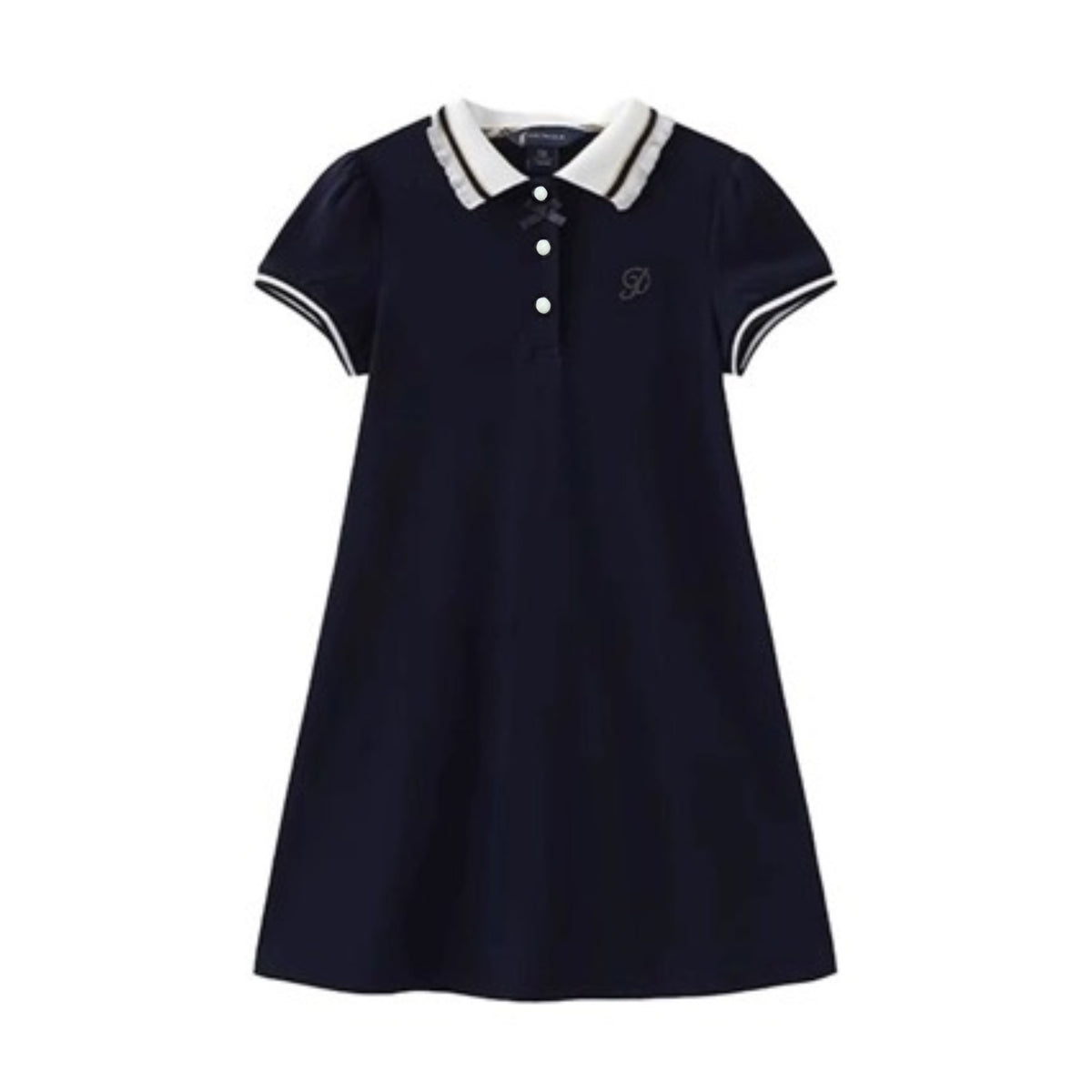Minimalist Summer Girls' Tee Dress, Ages 4-14 | Color: Navy | Image 2