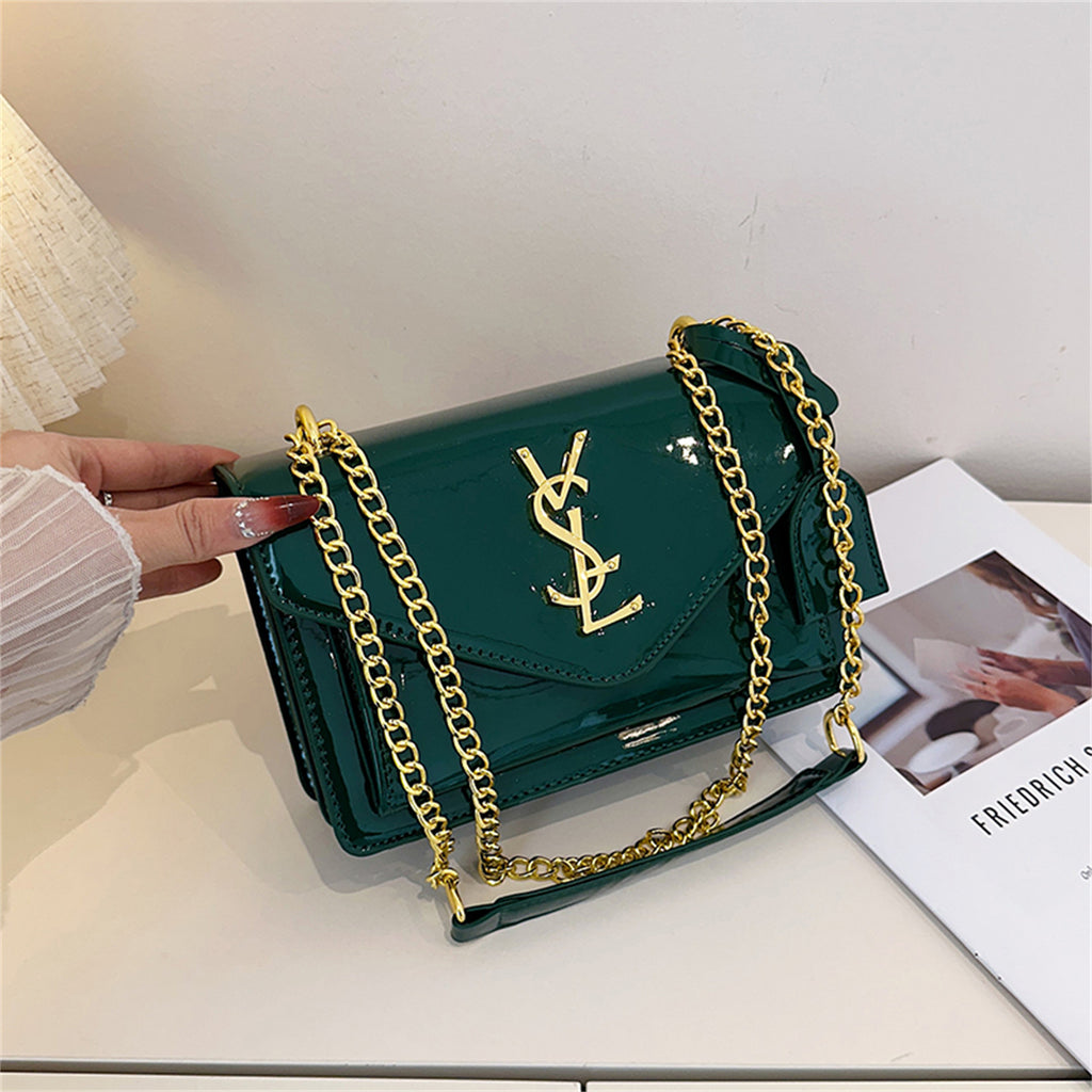 Modern Chic All-Season PU/Artificial Leather/Microfiber Leather, Patent Leather/Glossy Women's Handbags Other Bags | Color: Green | Image 3