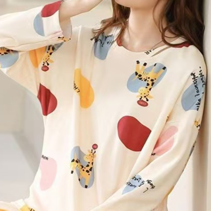 Sweet Feminine All-Season 2 Pcs Women 's Long Sleeve Sleep Set | Color: Style 2 | Image 3