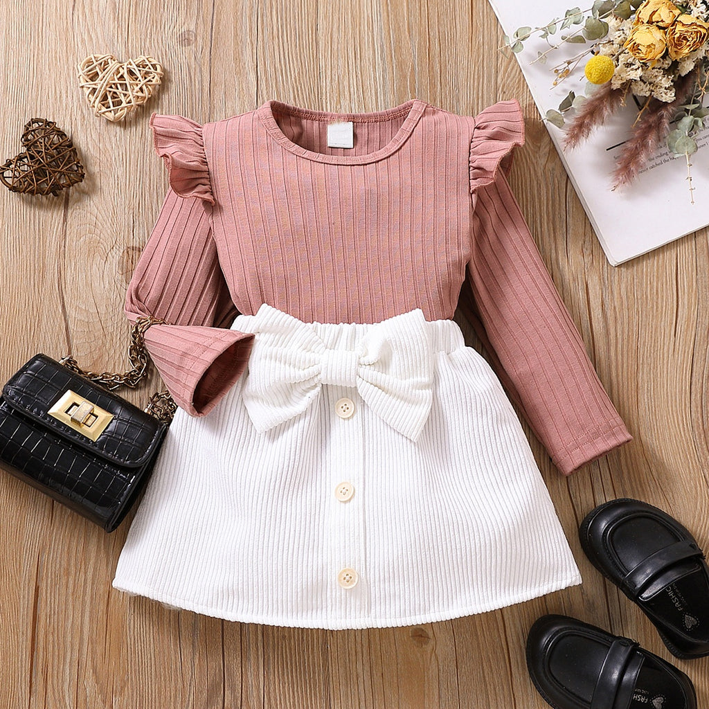 Elegant Autumn 2-Piece Baby Girls' Dress Suit, Ages 3-24 Months | Color: Pink | Image 1
