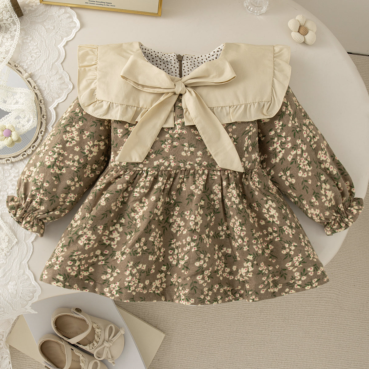 Sweet & Cute Autumn Baby Girls' Dress, Ages 9-24 Months | Color: Yellow | Image 1