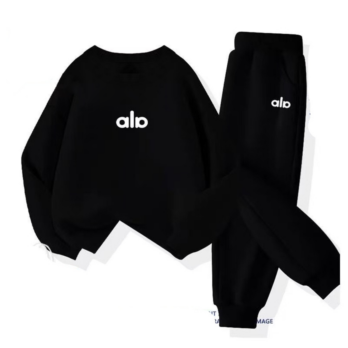 Modern Chic All-Season Minimalist Autumn 2-Piece Unisex Kids' Pants Suit, Ages 2-13 | Color: Black | Image 1