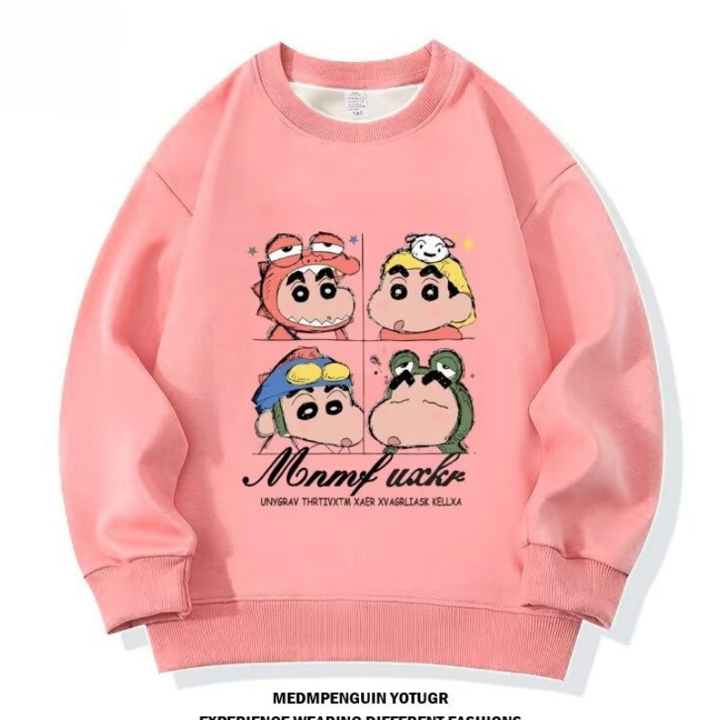 Modern Chic All-Season Minimalist Autumn Unisex Kids' Sweatshirt, Ages 2-14 | Color: Pink | Image 1