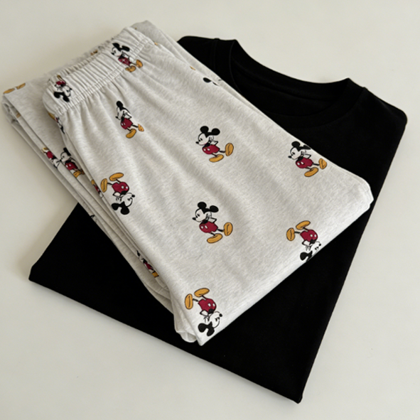 All-Season Sweet & Cute Summer 2 Pcs Women 's Short  Sleeve Sleep Set | Color: Style 1 | Image 3
