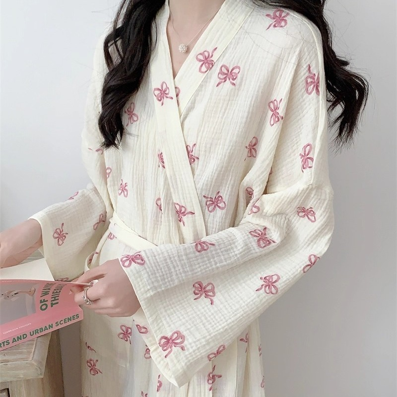 Elegant All-Season Women 's Long Sleeve Sleep Robe | Color: Style 1 | Image 1