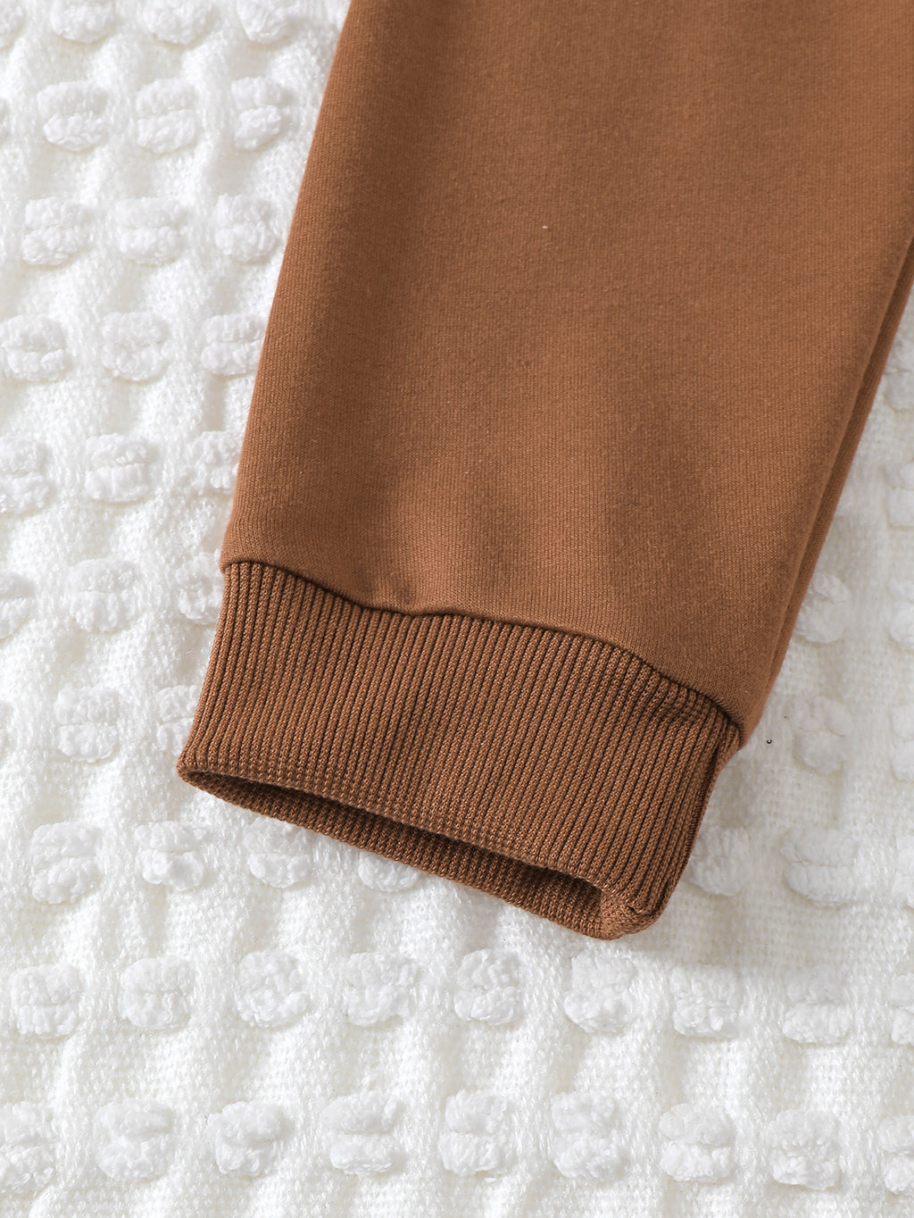 Minimalist Autumn 2-Piece Unisex Baby Pants Suit, Ages 0-24 Months | Color: Brown | Image 2