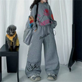 Casual Sporty Autumn 2-Piece Girls' Pants Suit, Ages 4-14 | Color: Grey | Image 1