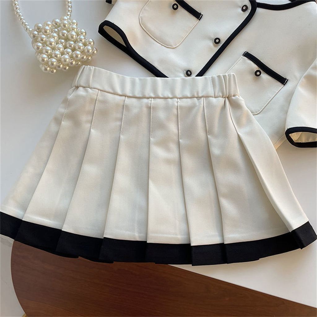 Elegant Summer 2-Piece Girls' Dress Suit, Ages 2-9 | Color: Apricot | Image 2