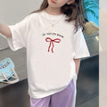 Casual Sporty Summer Unisex Kids' T-Shirt, Ages 2-11 | Color: White | Image 1