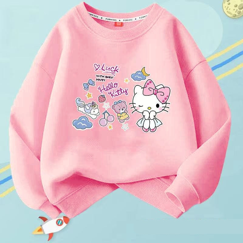 Casual Sporty Autumn 2-13years Boys/Girls Sweatshirt | Color: Pink | Image 1