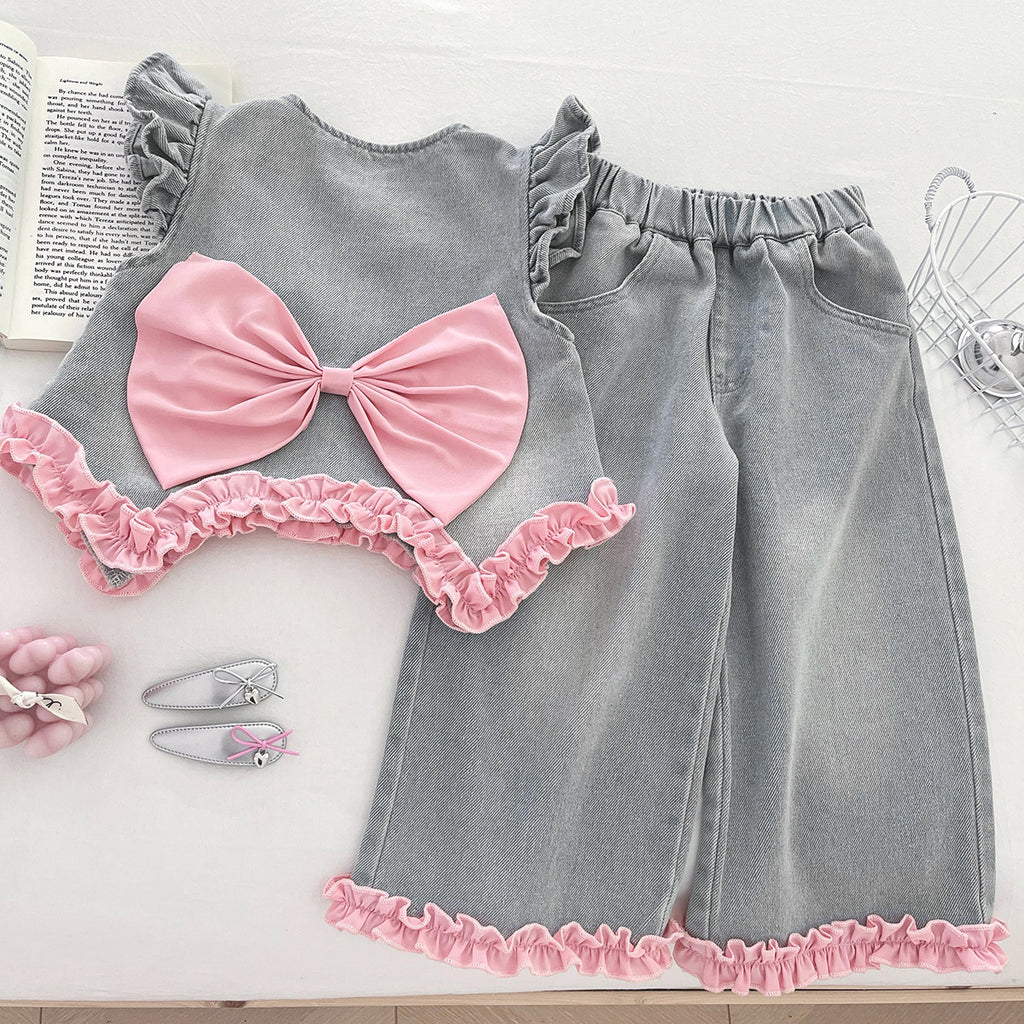 Sweet & Cute Autumn 3-Piece Girls' Pants Suit, Ages 2-9 | Color: As the Picture | Image 2