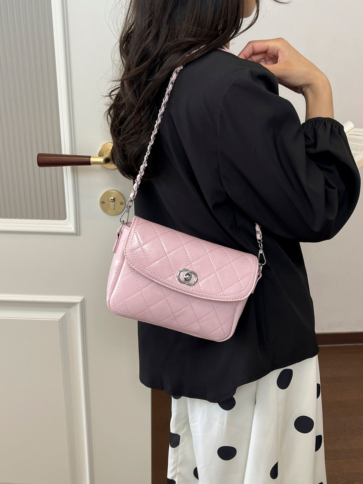 Modern Chic All-Season PU/Artificial Leather/Microfiber Leather Women's Crossbody Bags Other Bags | Color: Pink | Image 2