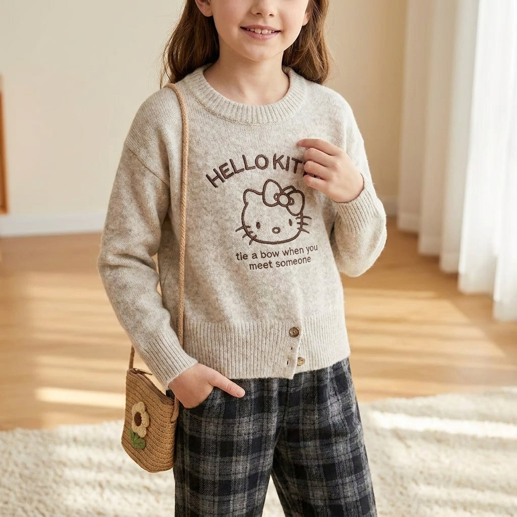 Modern Chic All-Season Casual Sporty Winter 2-Piece Girls' Pants Suit, Ages 3-14 | Color: Apricot | Image 1