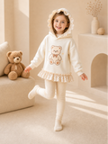 All-Season Sweet & Cute Autumn Girls' Hoodie Dress, Ages 2-9 | Color: Apricot | Image 1