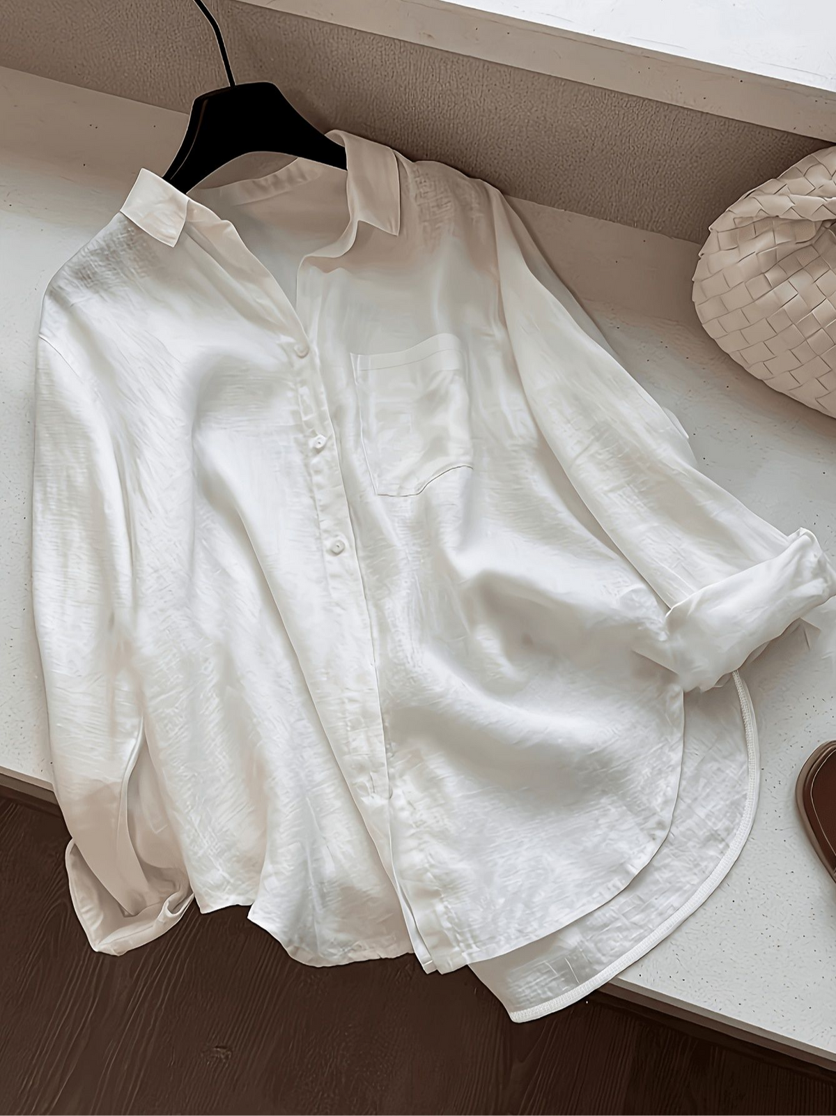 Minimalist All-Season Blouse | Color: White | Image 1