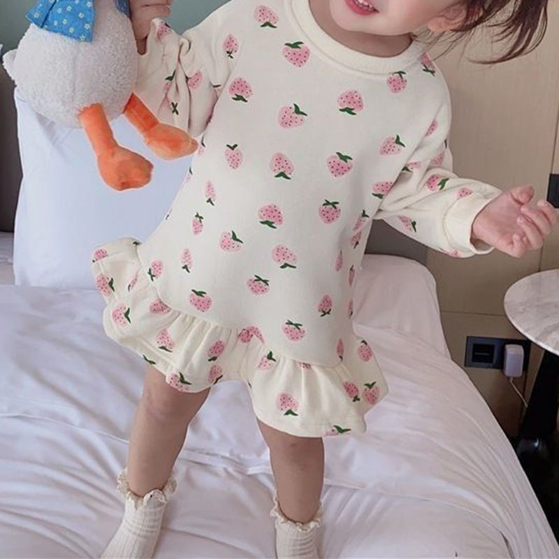 All-Season Sweet & Cute Spring Girls' Hoodie Dress, Ages 2-9 | Color: Pink | Image 1
