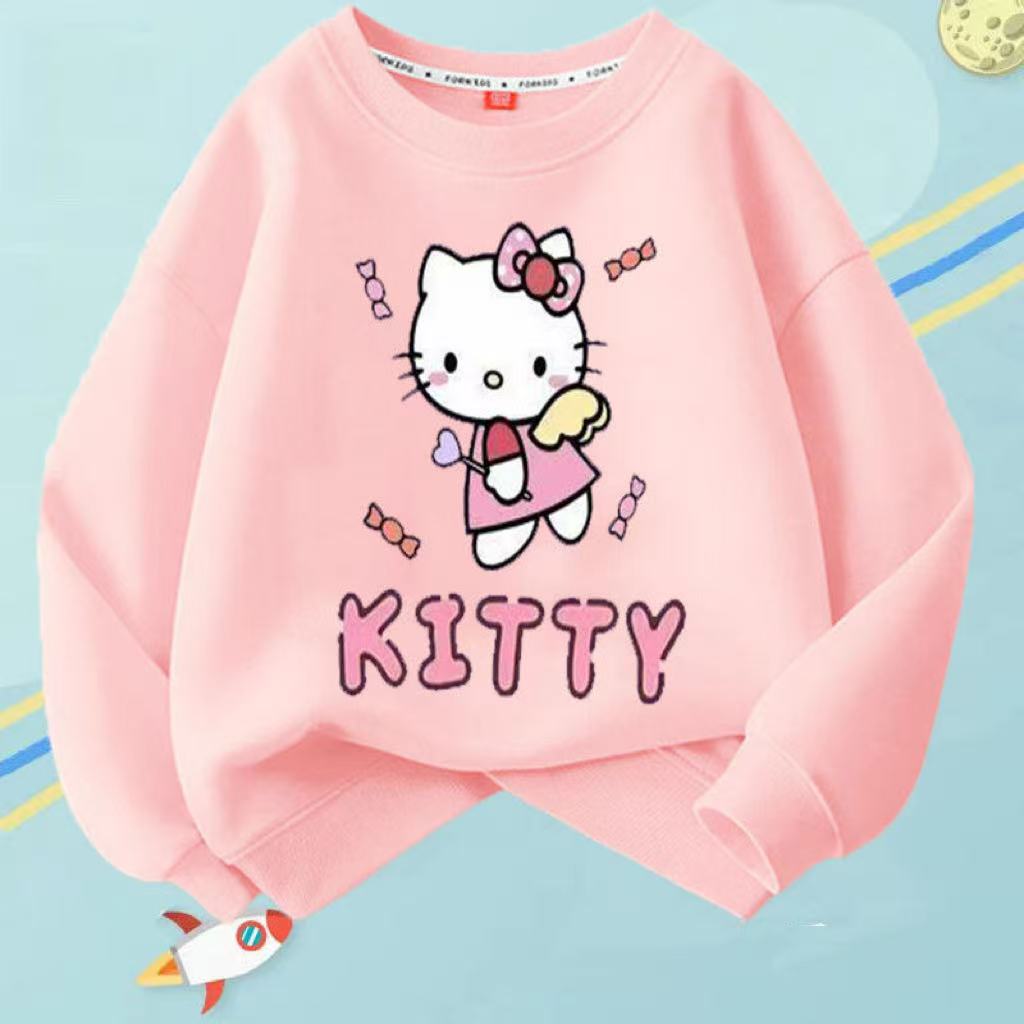 Modern Chic All-Season Minimalist Autumn Girls' Sweatshirt, Ages 2-11 | Color: Pink | Image 1