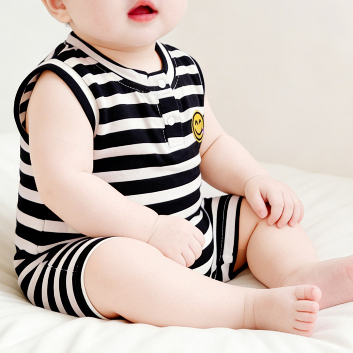 Modern Chic All-Season Minimalist Summer Unisex Baby Jumpsuit, Ages 1-24 Months | Color: Style 2 | Image 3