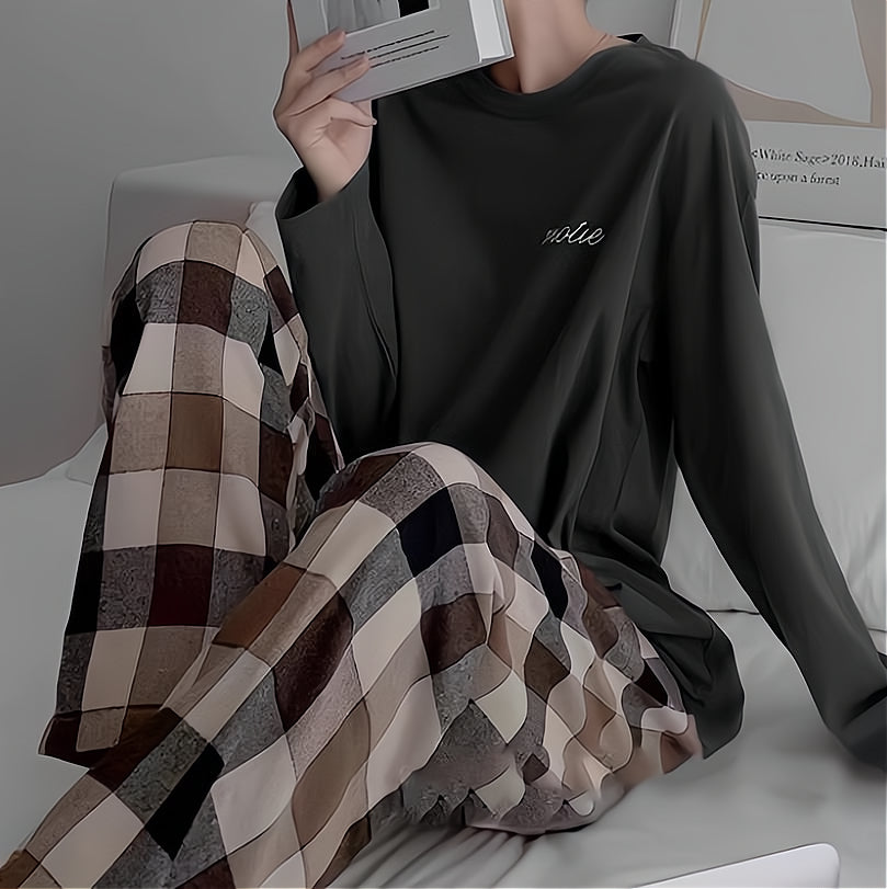 Sweet Feminine All-Season 2 Pcs Women 's Long Sleeve Sleep Set | Color: Style 2 | Image 1