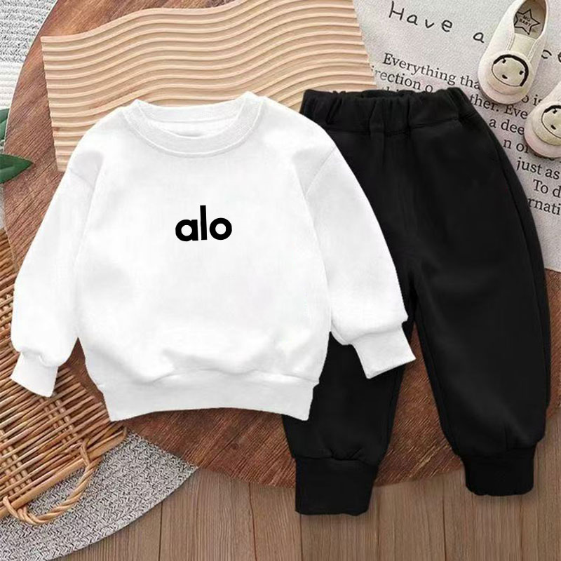 Modern Chic All-Season Minimalist Autumn 2-Piece Unisex Kids' Pants Suit, Ages 2-9 | Color: White | Image 1