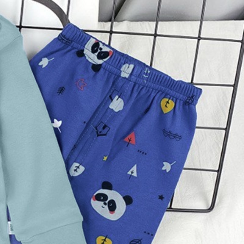 Minimalist Autumn 2 Pcs 2-9years Boys Pajama Sets | Color: Dark Grey | Image 3