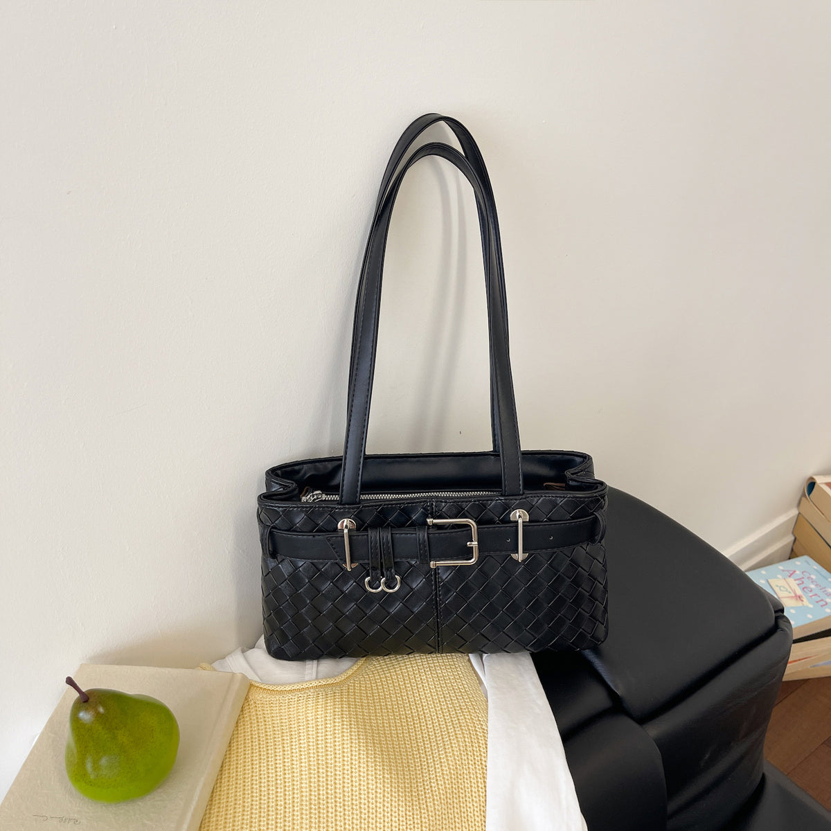 Modern Chic All-Season PU/Artificial Leather/Microfiber Leather Women's Shoulder Bags Other Bags | Color: Black | Image 2