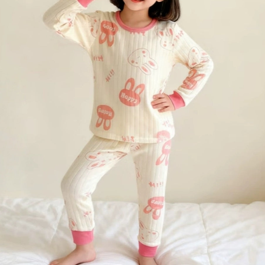 Casual Sporty Spring 2-Piece Unisex Kids' Pajama Set, Ages 2-9 | Color: Style 2 | Image 1