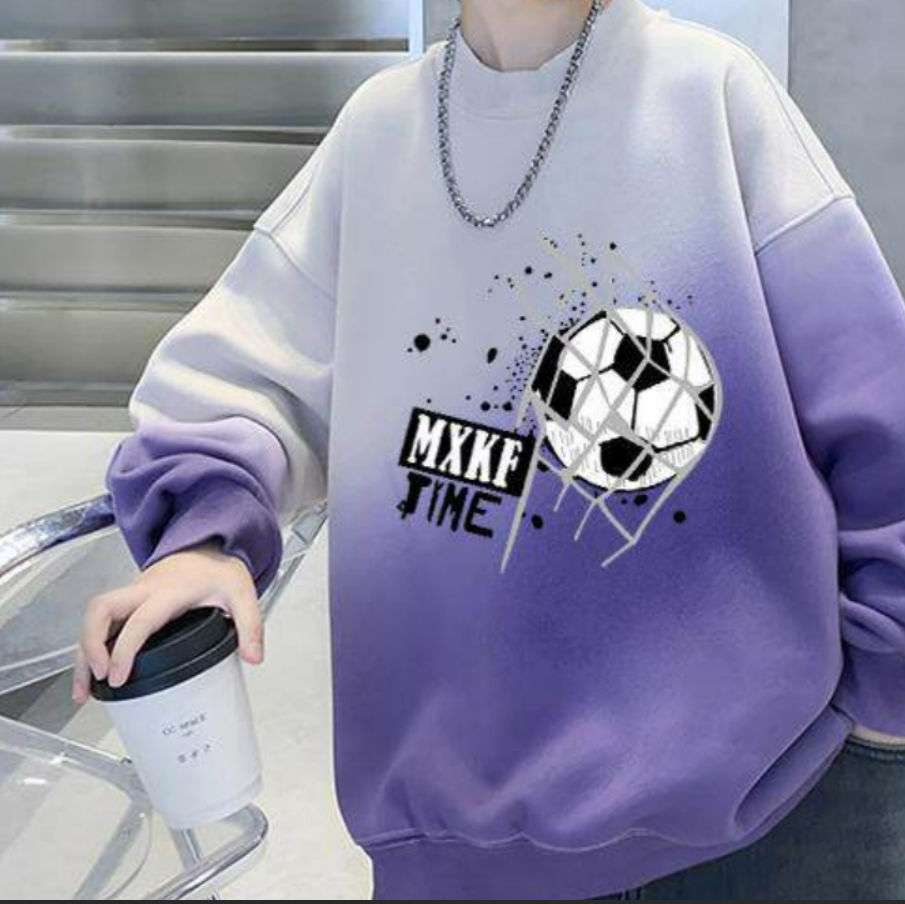 Casual Sporty Spring Boys' Sweatshirt, Ages 4-14 | Color: Purple | Image 1