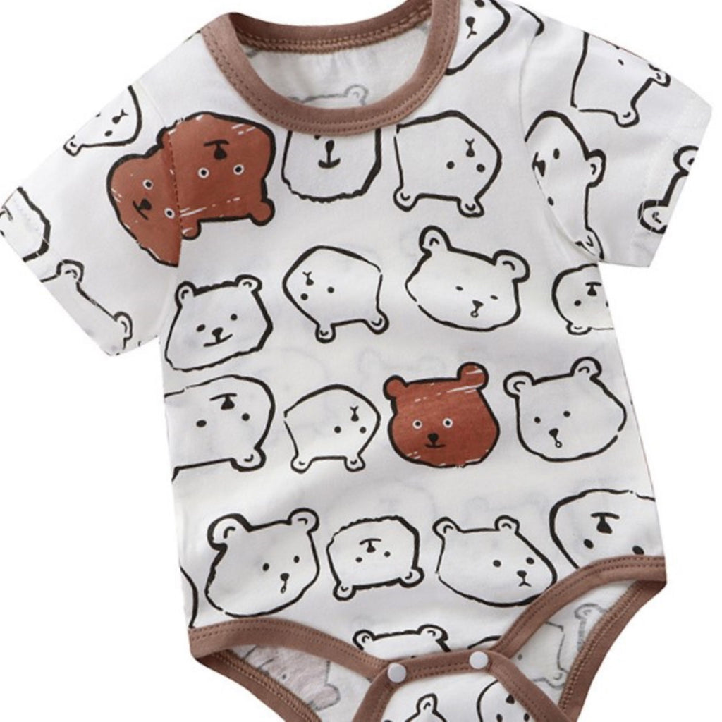 Minimalist Summer Unisex Baby Bodysuit, Ages 1-24 Months | Color: Coffee | Image 3