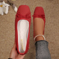 Modern Chic All-Season PU/Artificial Leather/Microfiber Leather Women's Flat Shoes | Color: Red | Image 1