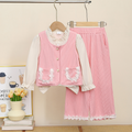 Sweet & Cute Autumn 3-Piece Girls' Pants Suit, Ages 2-9 | Color: Pink | Image 1