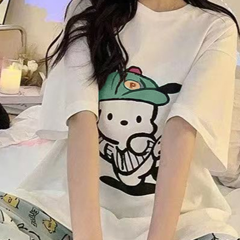 Sweet Feminine Summer 2 Pcs Women 's Short  Sleeve Sleep Set | Color: Style 3 | Image 2