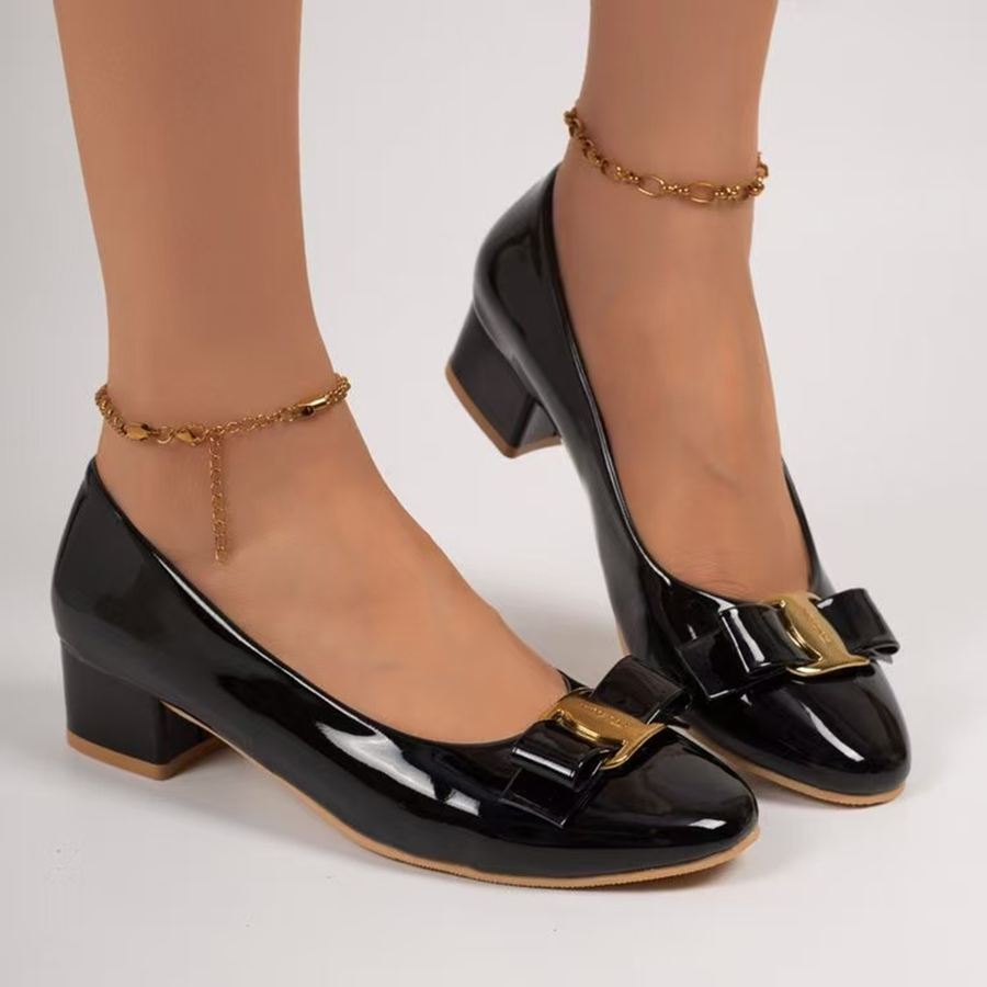 Modern Chic All-Season PU/Artificial Leather/Microfiber Leather Women's High Heels | Color: Black | Image 2
