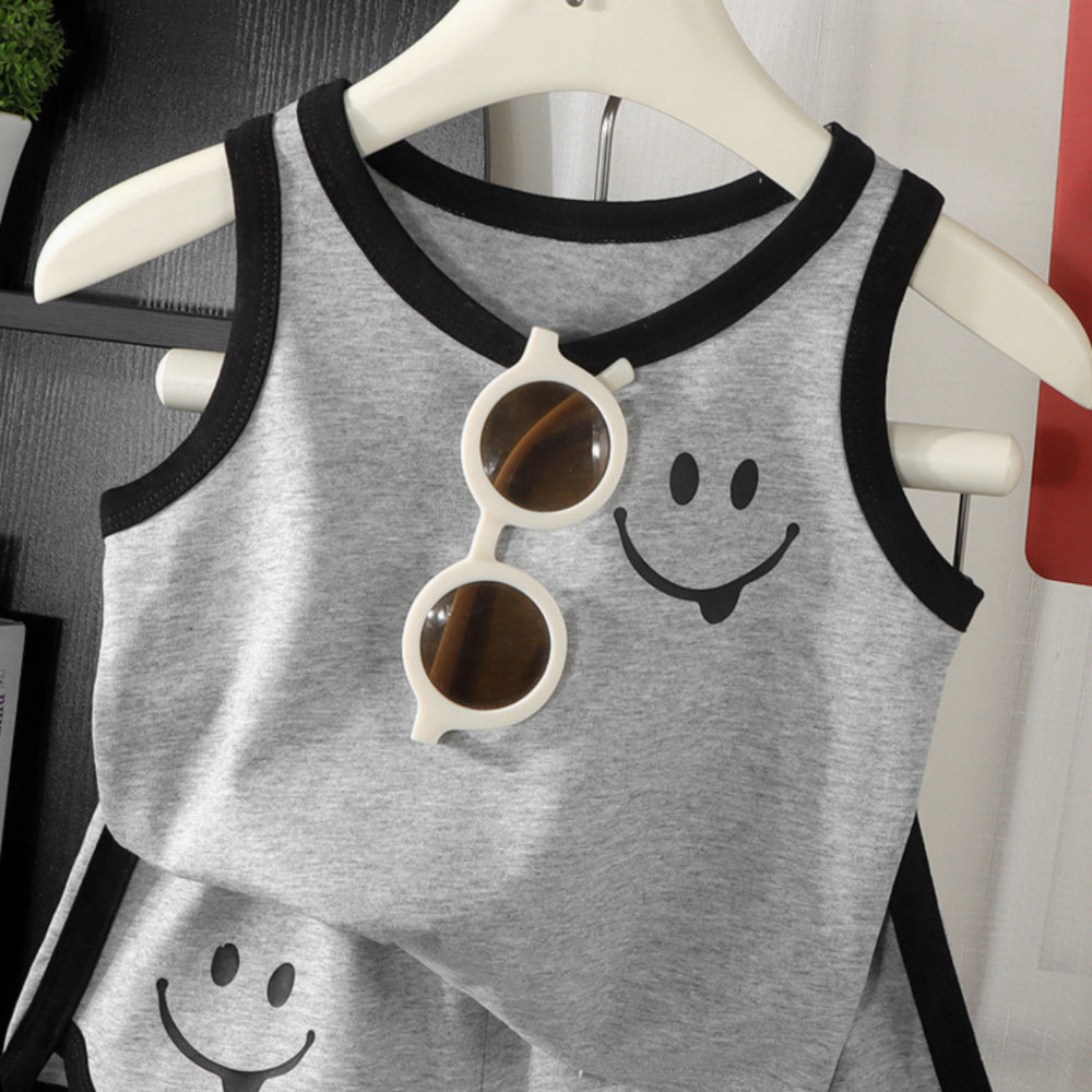 Modern Chic All-Season Casual Sporty Summer 2-Piece Boys' Pants Suit, Ages 2-7 | Color: Grey | Image 2