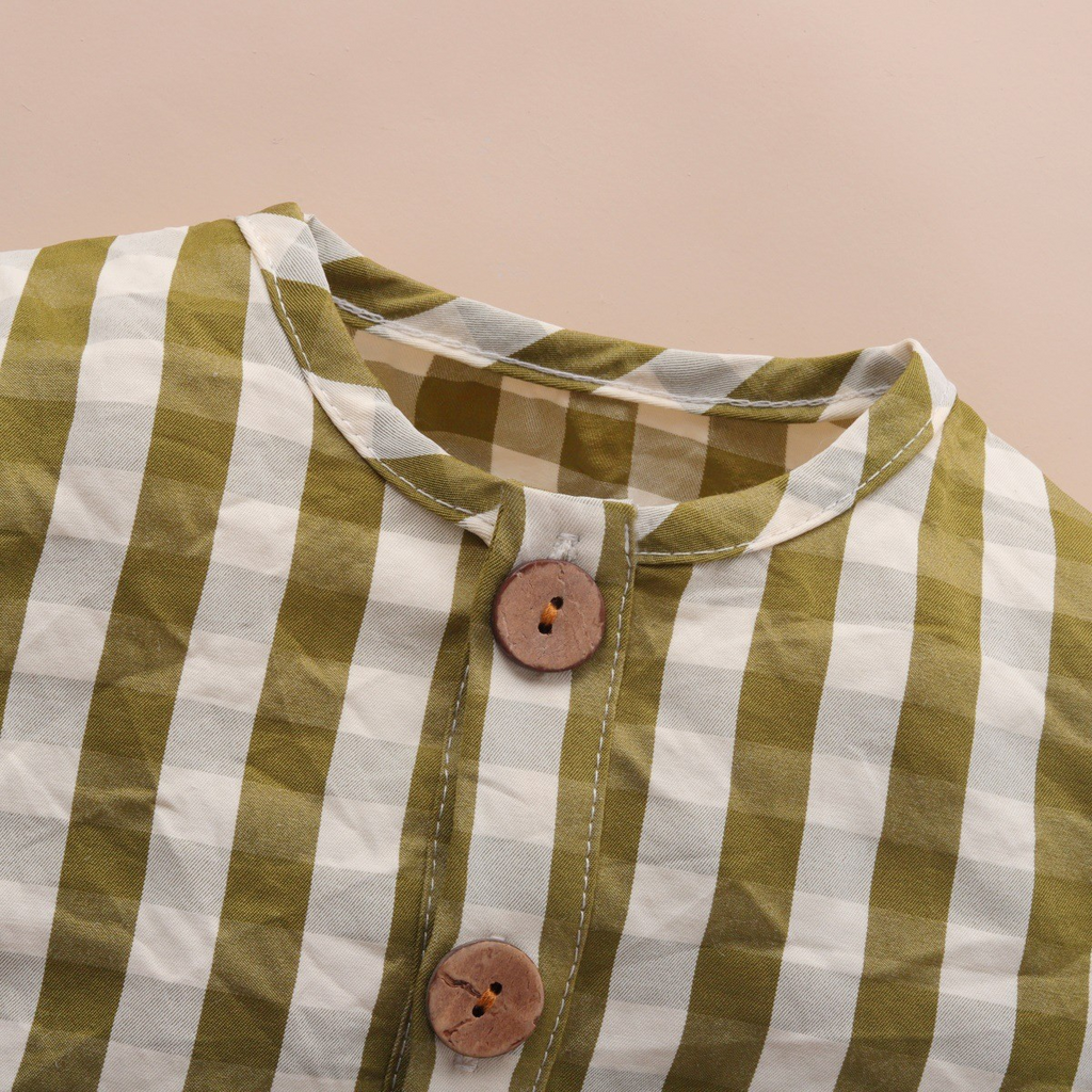 Minimalist Autumn Unisex Baby Jumpsuit, Ages 0-12 Months | Color: Green | Image 2
