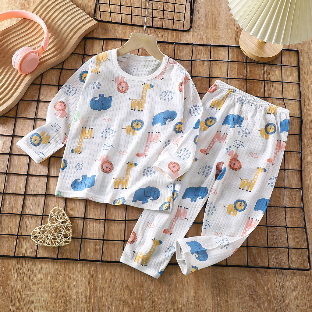 Casual Sporty Summer 2-Piece Unisex Kids' Pajama Set, Ages 2-13 | Color: Style 2 | Image 1