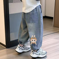 Modern Chic All-Season Casual Sporty Autumn Unisex Kids' Jeans, Ages 2-11 | Color: Blue | Image 1