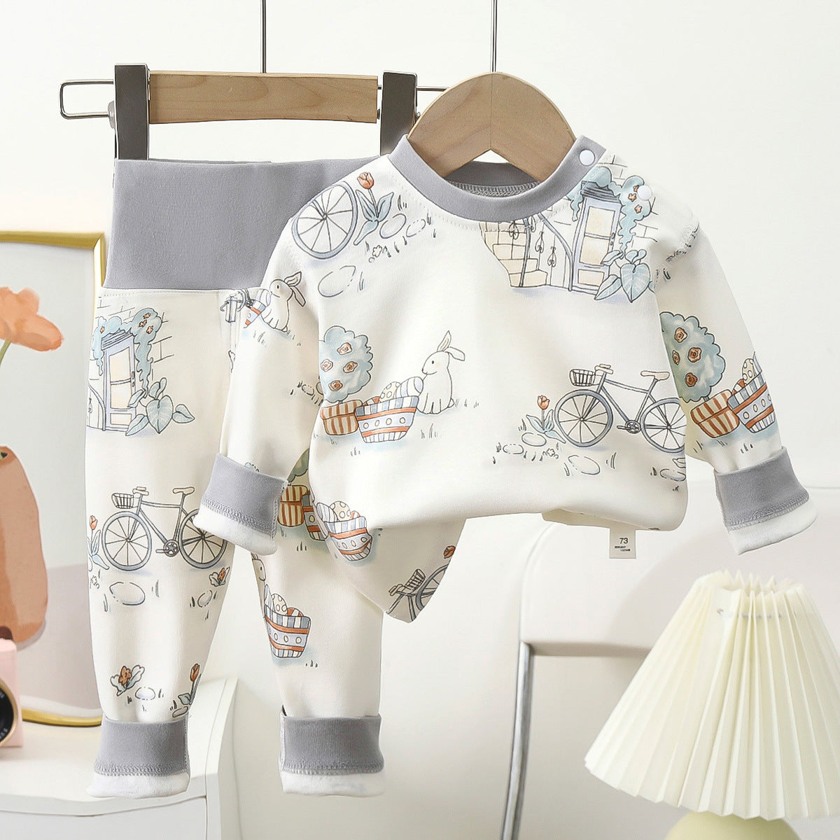 Minimalist Autumn 2-Piece Unisex Baby Pajama Set, Ages 6-24 Months | Color: Style 1 | Image 1