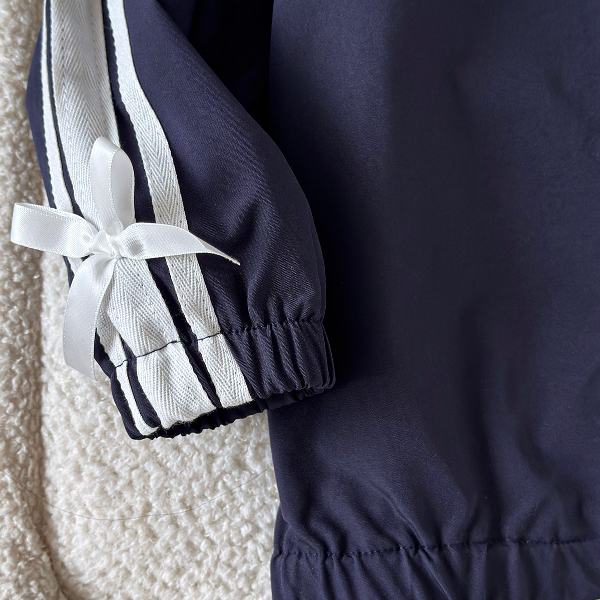 Modern Chic All-Season Trendy Autumn Girls' Jacket, Ages 2-7 | Color: Purplish Blue | Image 3