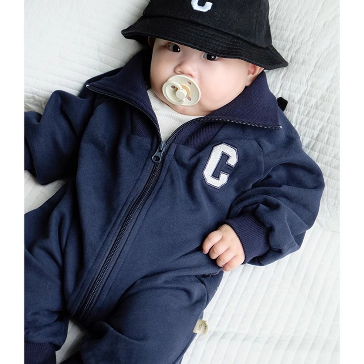 Casual Sporty Autumn Baby Boys' Jumpsuit, Ages 1-24 Months | Color: Navy | Image 2