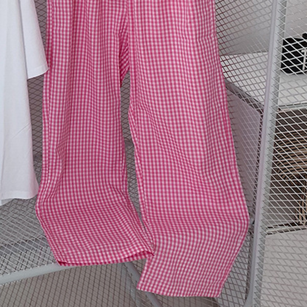 Modern Chic All-Season Minimalist Summer 2 Pcs Women 's Short  Sleeve Sleep Set | Color: Pink | Image 2